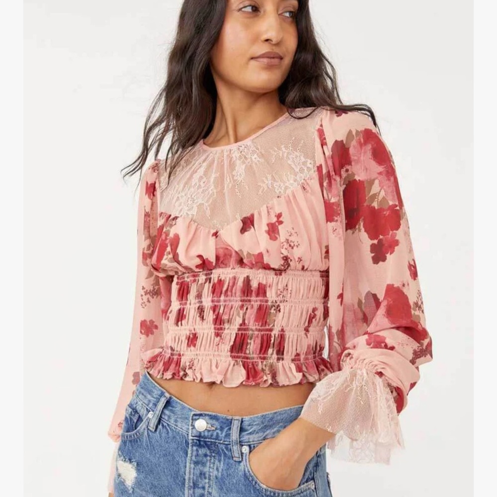Free People Daphne Blouse in Romantic Combo NWT’s - Size Small